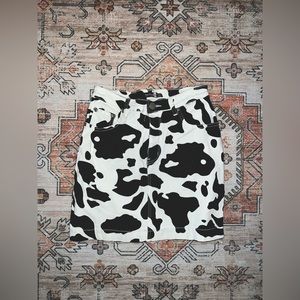 Boohoo Cow Print Mini Skirt